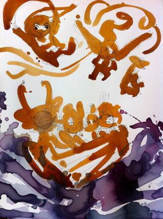 Illustration for article titled This Amazing Art Is Made Almost Entirely Out Of Tea Stains